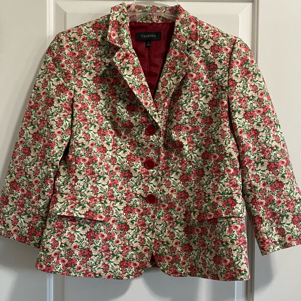 Used Talbots floral blazer, size 8